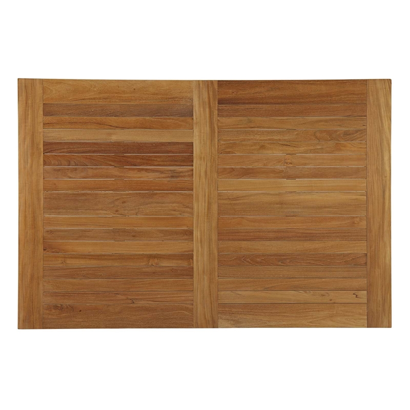Modway Marina Outdoor Patio Solid Teak Wood Dining Table in Natural
