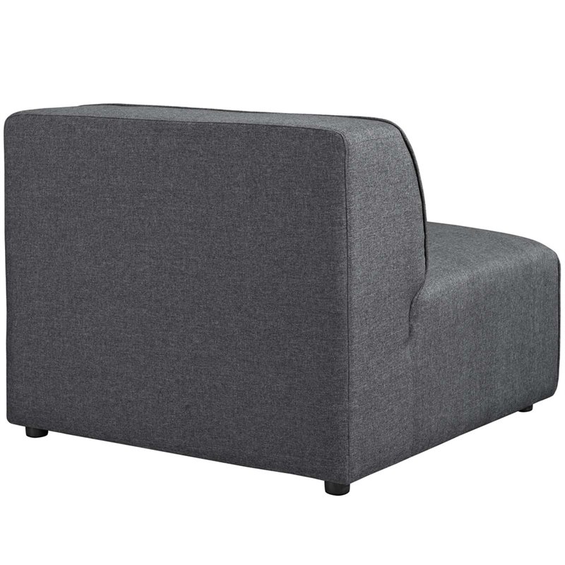 Modway Mingle Modern Style Polyester Fabric Armless Chair in Gray