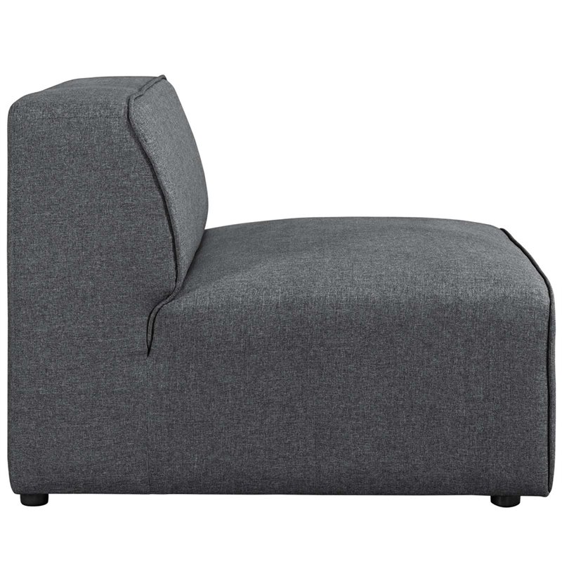 Modway Mingle Modern Style Polyester Fabric Armless Chair in Gray