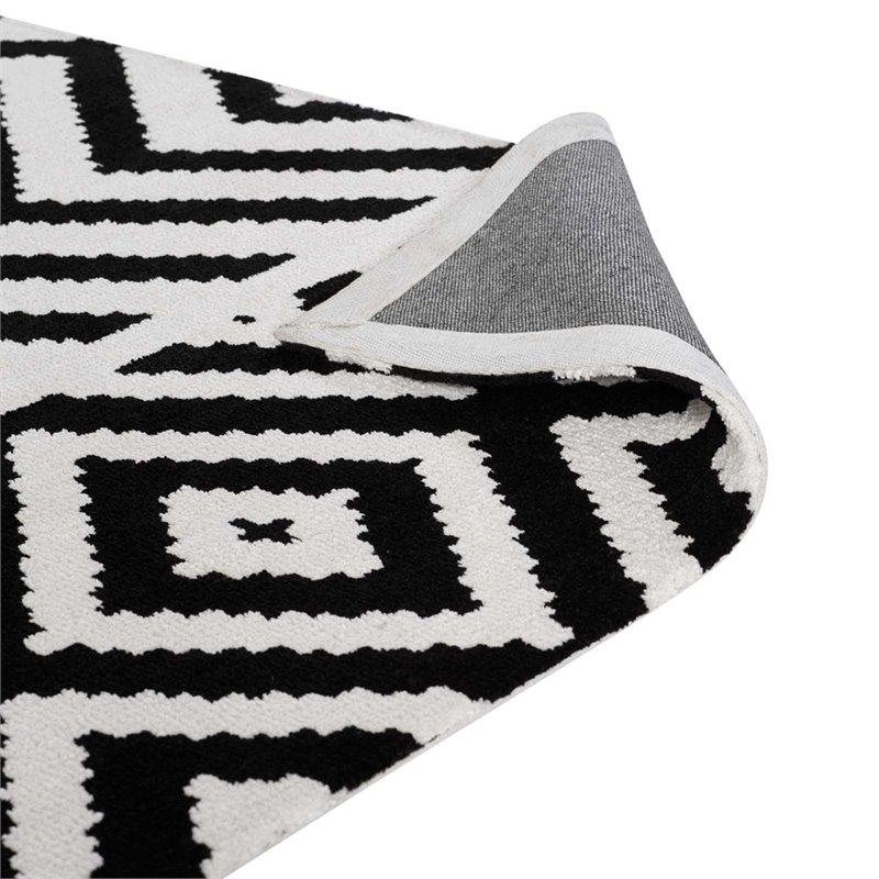 Modway Ailani 8' x 10' Area Rug in Black and White