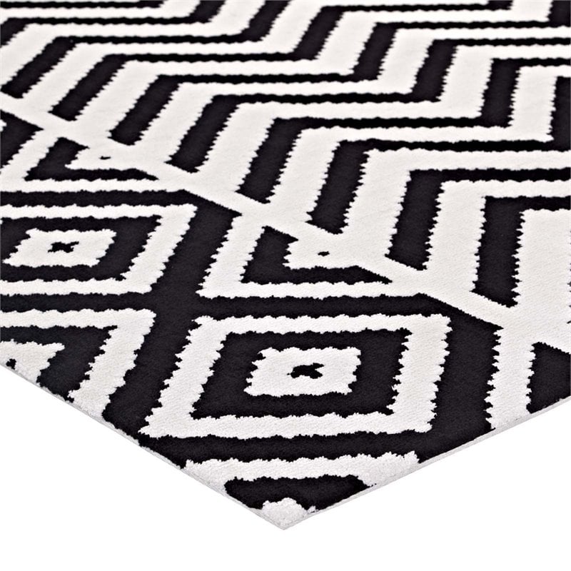 Modway Ailani 8' x 10' Area Rug in Black and White