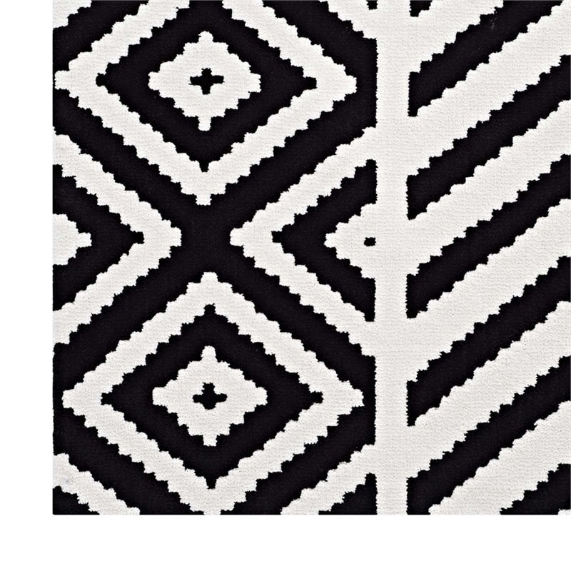 Modway Ailani 8' x 10' Area Rug in Black and White