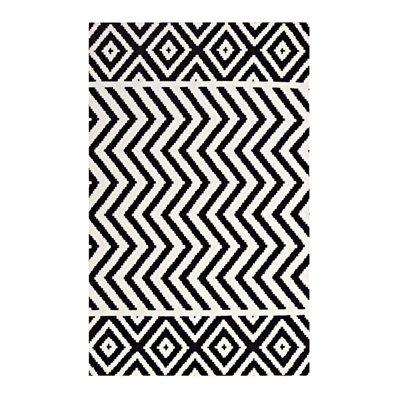 Modway Ailani 8' x 10' Area Rug in Black and White