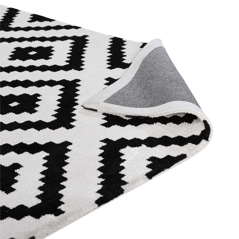 Modway Alika Trellis 5' x 8' Area Rug in Black and White