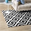 Modway Alika Trellis 5' x 8' Area Rug in Black and White