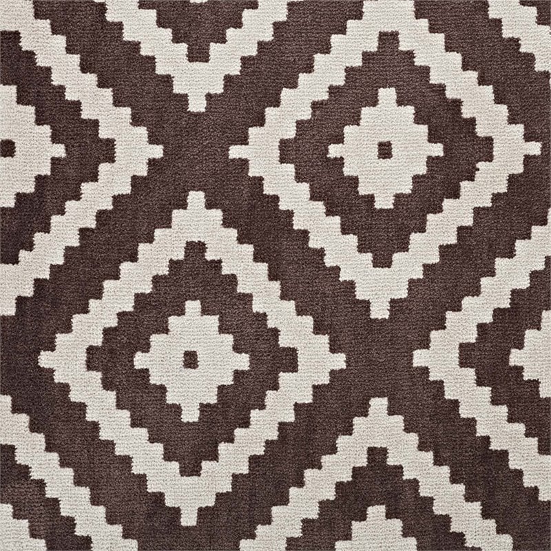 Modway Alika Trellis 5' x 8' Area Rug in Ivory and Brown