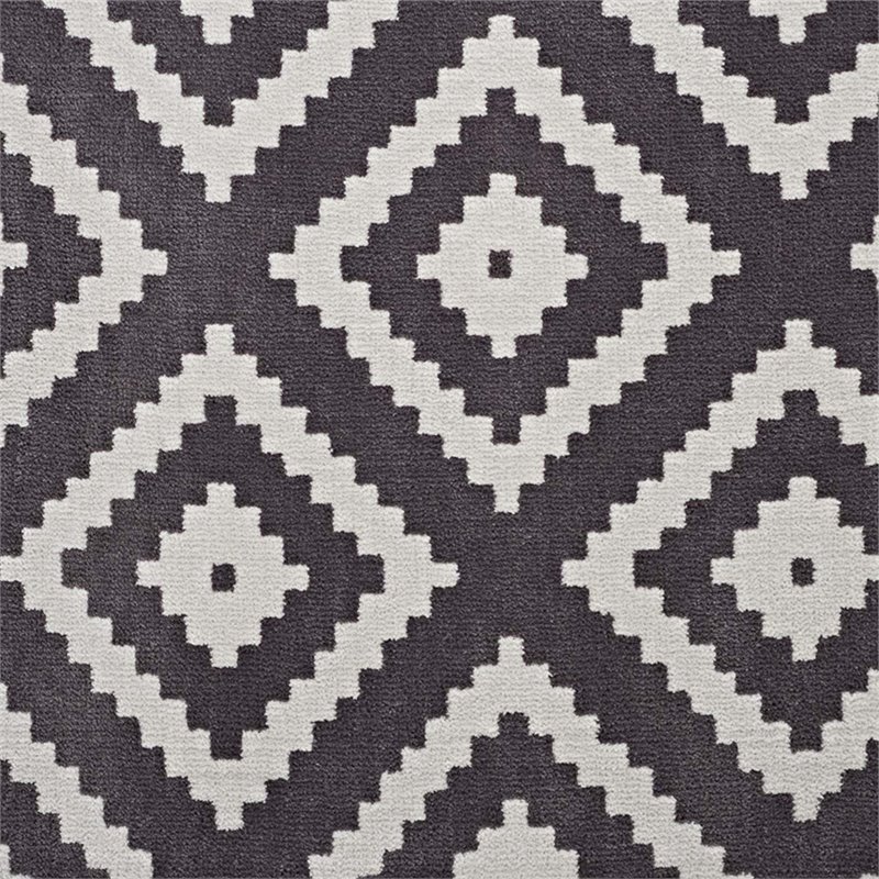Modway Alika Trellis 5' x 8' Area Rug in Ivory and Charcoal