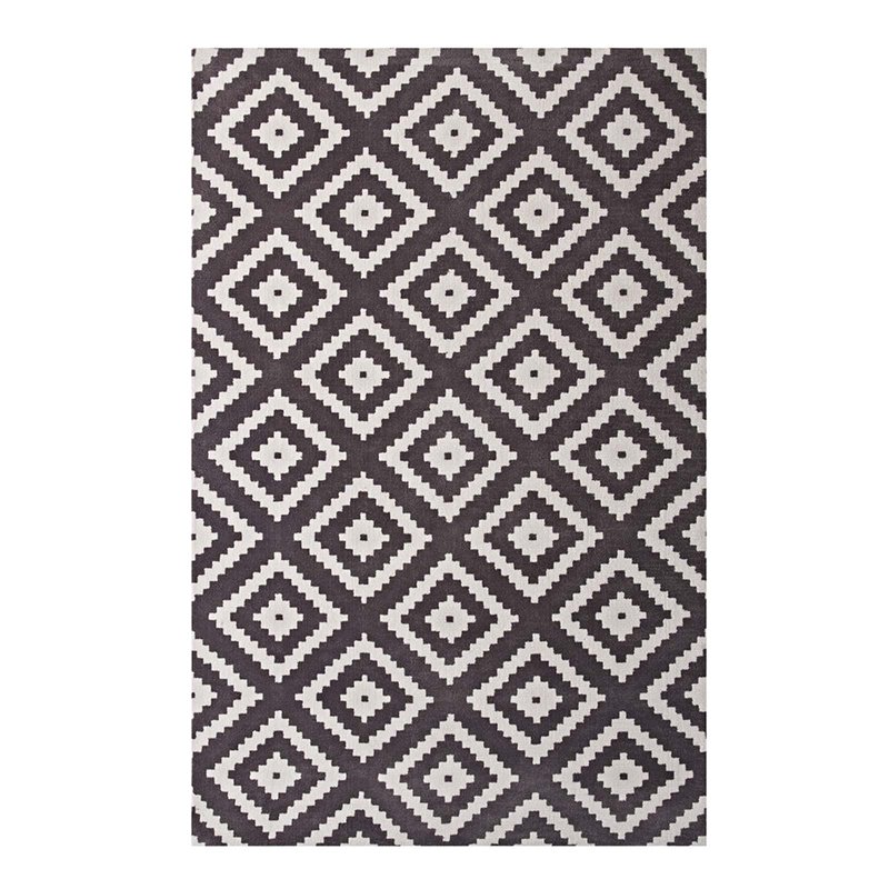 Modway Alika Trellis 5' x 8' Area Rug in Ivory and Charcoal
