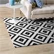 Modway Alika Trellis 8' x 10' Area Rug in Black and White