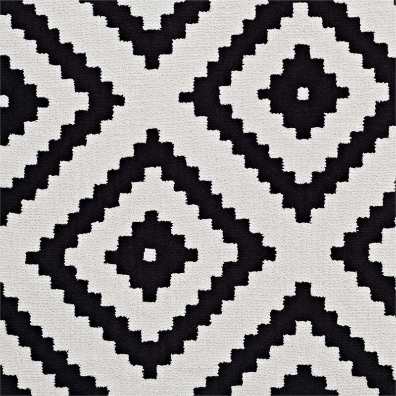 Modway Alika Trellis 8' x 10' Area Rug in Black and White