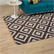 Modway Alika Trellis 8' x 10' Area Rug in Ivory and Brown