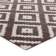 Modway Alika Trellis 8' x 10' Area Rug in Ivory and Brown