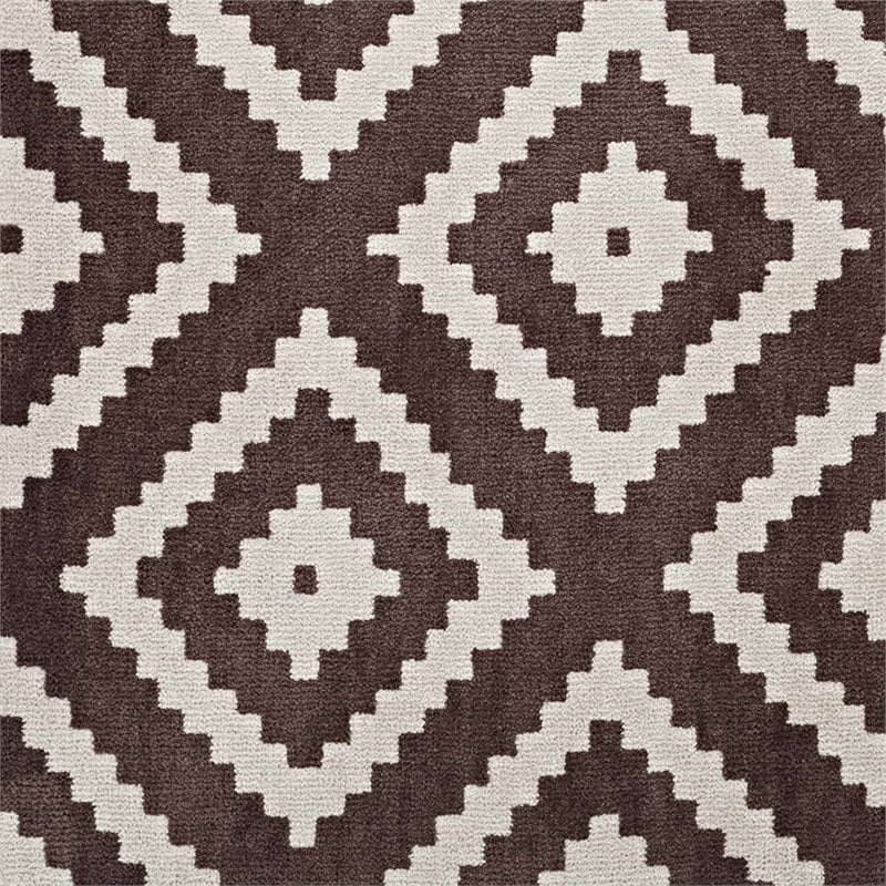 Modway Alika Trellis 8' x 10' Area Rug in Ivory and Brown