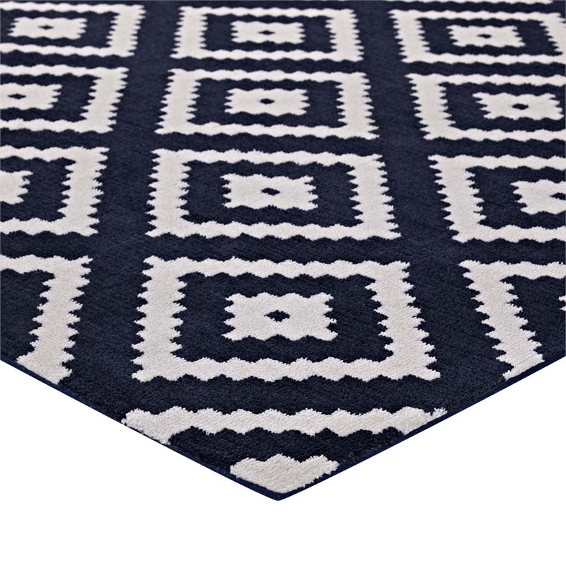 Modway Alika Trellis 8' x 10' Area Rug in Ivory and Navy