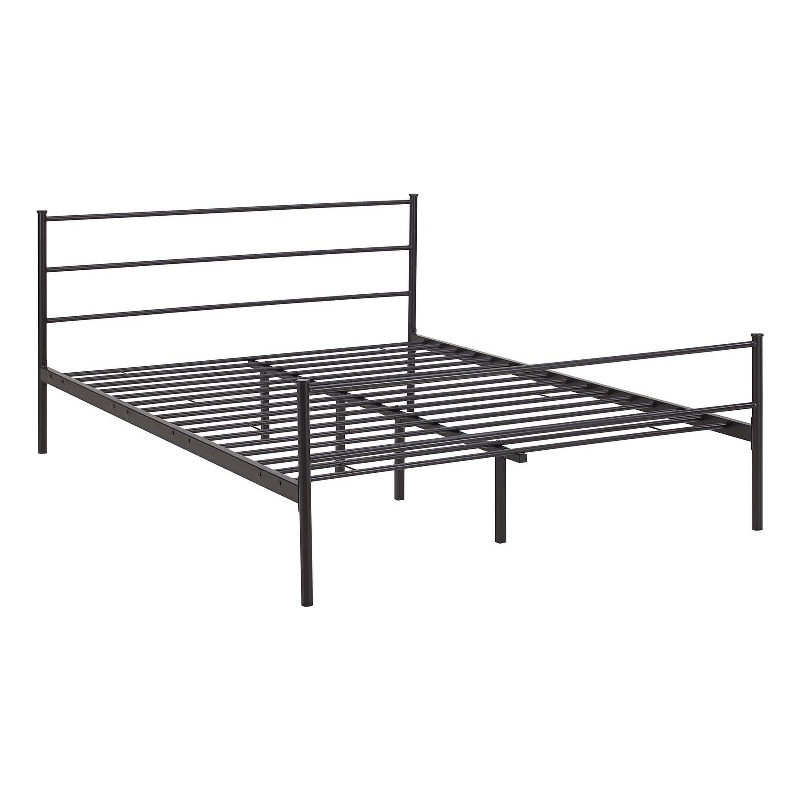 Modway Alina Powder Coated Sturdy Steel Queen Platform Bed Frame in Brown