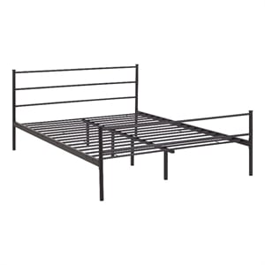 Modway Alina Powder Coated Sturdy Steel Queen Platform Bed Frame in Brown