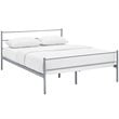 Modway Alina Powder Coated Sturdy Steel Queen Platform Bed Frame in Gray