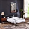 Modway Alina Powder Coated Sturdy Steel Twin Platform Bed Frame in Gray