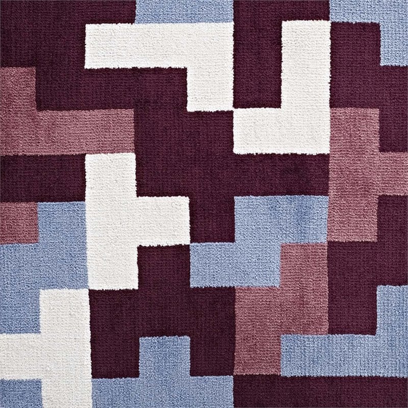 Modway Andela Mosaic 5' x 8' Area Rug in Red and Blue