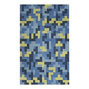 Modway Andela Mosaic 8' x 10' Area Rug in Blue and Olive Green