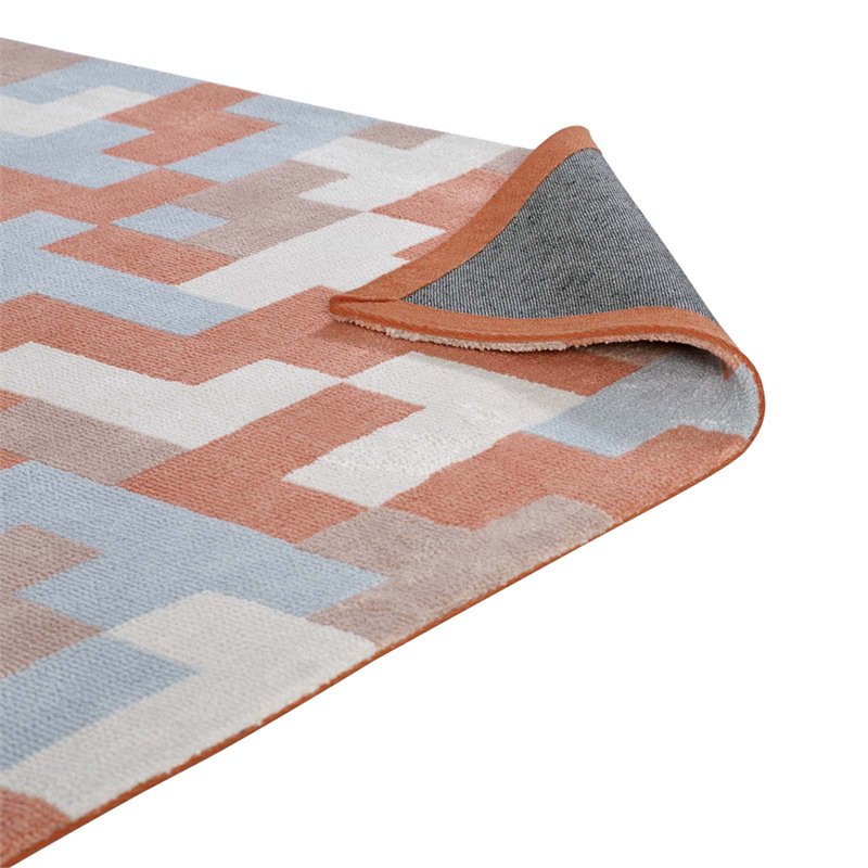 Modway Andela Mosaic 8' x 10' Area Rug in Coral and Blue