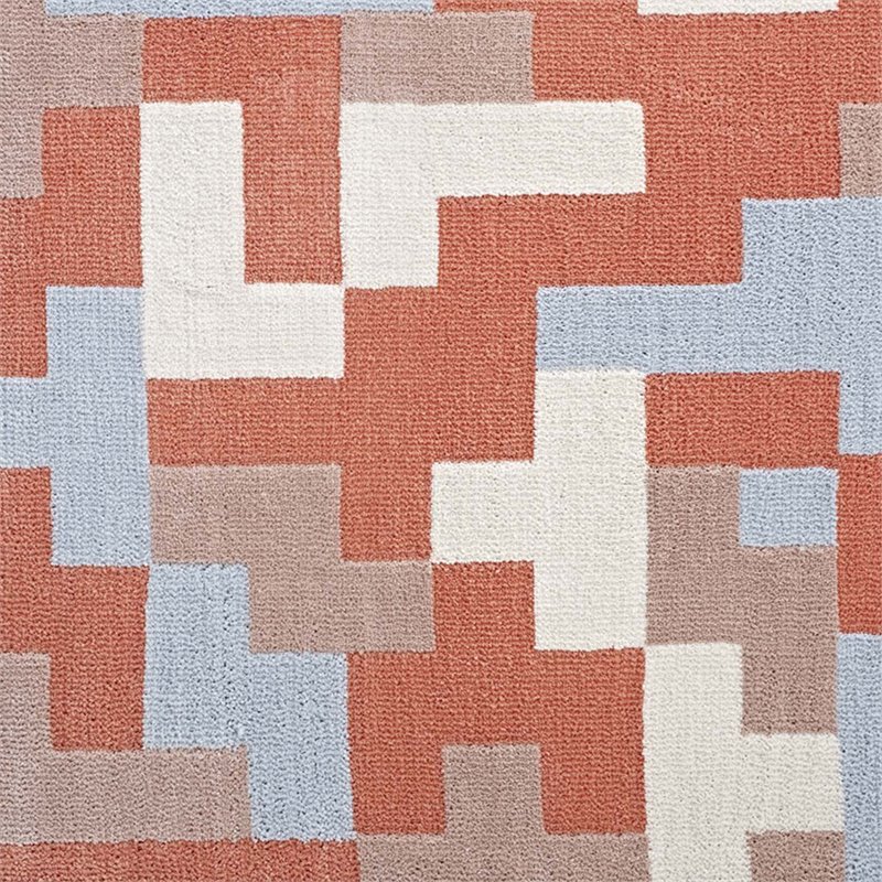 Modway Andela Mosaic 8' x 10' Area Rug in Coral and Blue