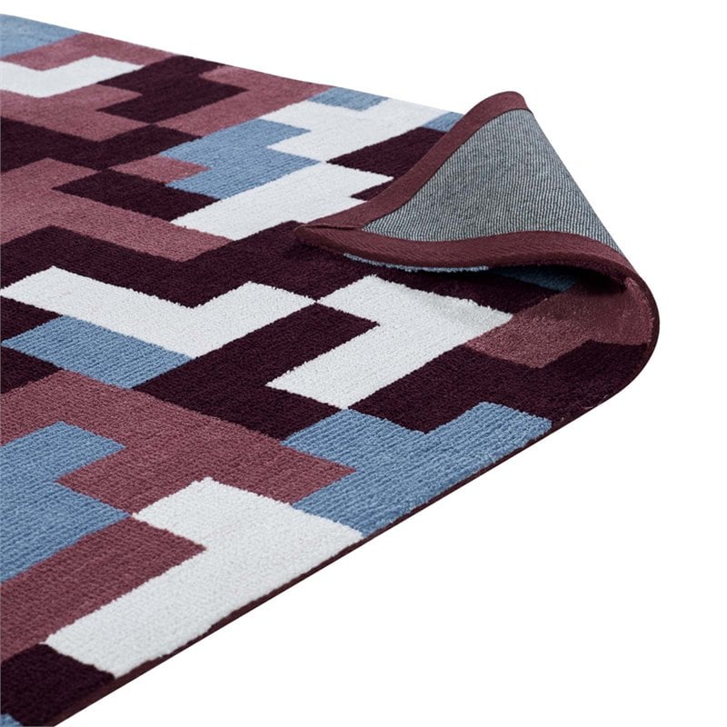 Modway Andela Mosaic 8' x 10' Area Rug in Red and Blue