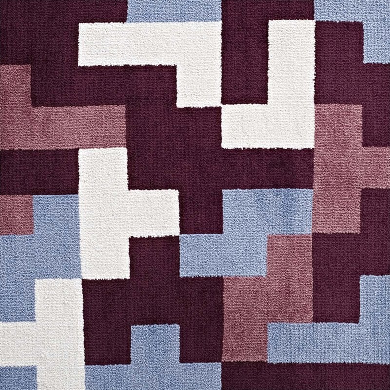 Modway Andela Mosaic 8' x 10' Area Rug in Red and Blue
