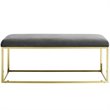Modway Anticipate Velvet & Stainless Steel Bedroom Bench in Gold and Gray