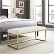 Modway Anticipate Velvet & Stainless Steel Bedroom Bench in Gold and Ivory
