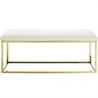 Modway Anticipate Velvet & Stainless Steel Bedroom Bench in Gold and Ivory