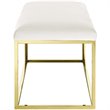 Modway Anticipate Velvet & Stainless Steel Bedroom Bench in Gold and Ivory