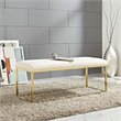 Modway Anticipate Velvet & Stainless Steel Bedroom Bench in Gold and Ivory