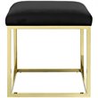 Modway Anticipate Velvet & Stainless Steel Ottoman in Gold and Black