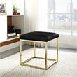 Modway Anticipate Velvet & Stainless Steel Ottoman in Gold and Black