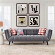 Modway Bestow Modern Style Performance Velvet Sofa in Gray Finish