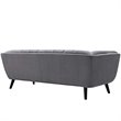 Modway Bestow Modern Style Performance Velvet Sofa in Gray Finish
