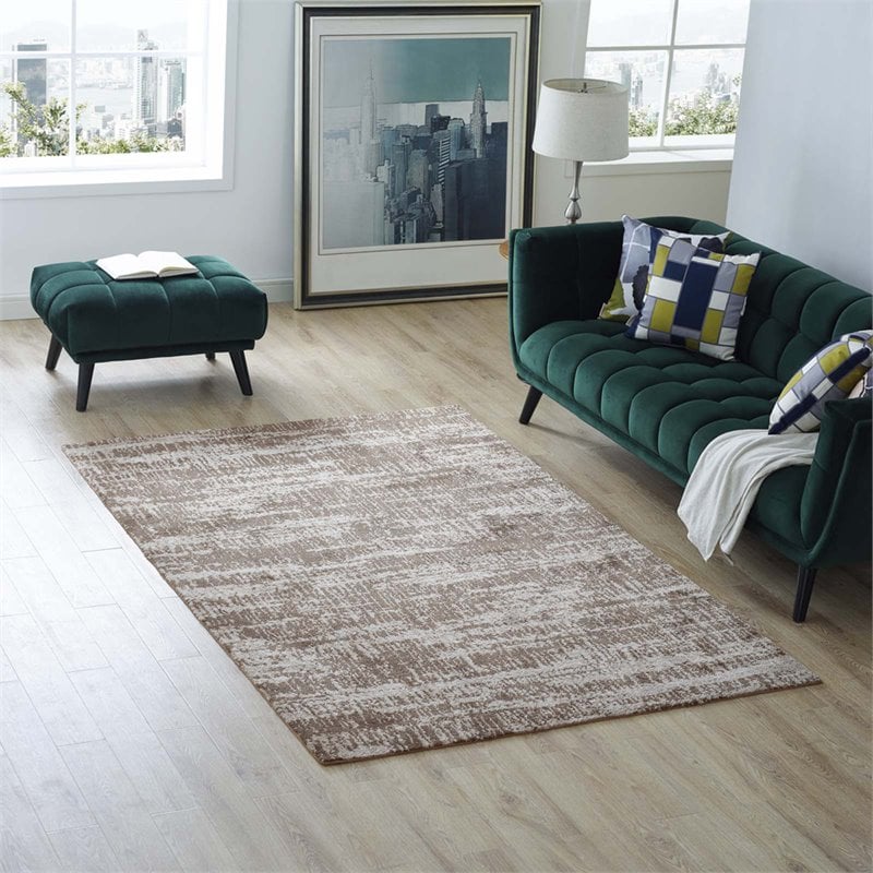 Modway Darja Modern 5' x 8' Area Rug in Tan
