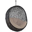 Modway Encase Outdoor Patio Rattan Swing Lounge Chair in Beige/Black