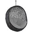 Modway Encase Outdoor Patio Rattan Swing Lounge Chair in Gray/Black