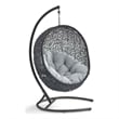 Modway Encase Outdoor Patio Rattan Swing Lounge Chair in Gray/Black