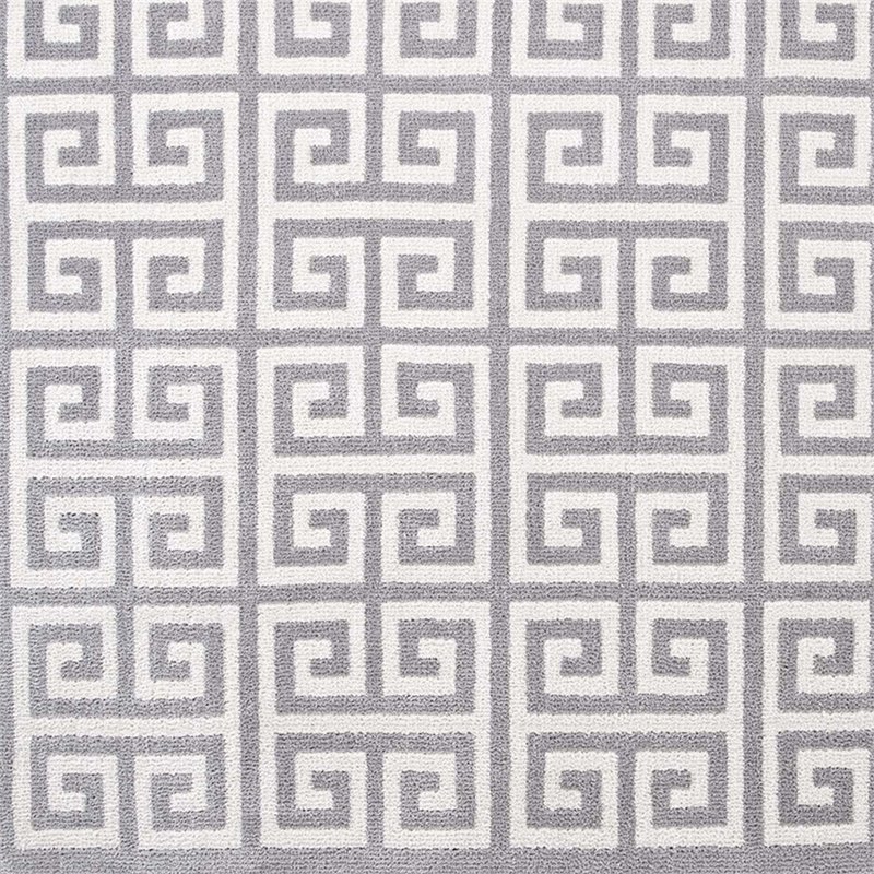Modway Freydis Greek Key 5' x 8' Area Rug in White and Light Gray