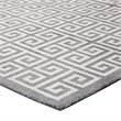 Modway Freydis Greek Key 8' x 10' Area Rug in White and Light Gray