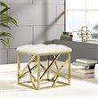 Modway Intersperse Fabric Ottoman in Gold and Ivory