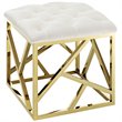 Modway Intersperse Fabric Ottoman in Gold and Ivory