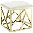 Modway Intersperse Fabric Ottoman in Gold and Ivory