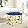 Modway Intersperse Fabric Ottoman in Gold and Navy