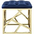 Modway Intersperse Fabric Ottoman in Gold and Navy