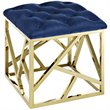 Modway Intersperse Fabric Ottoman in Gold and Navy