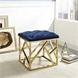 Modway Intersperse Fabric Ottoman in Gold and Navy